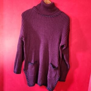 James River Traders Purple Turtleneck Tunic  Sweater